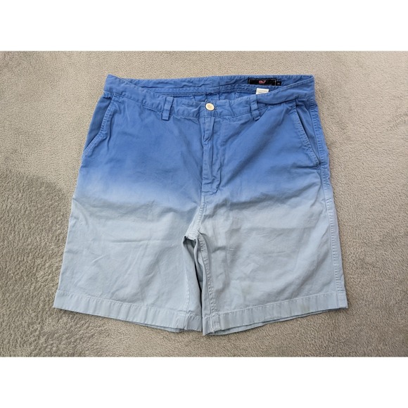 Vineyard Vines Mens Size 34 Island Shorts Blue Ombre Cotton Chino Casual Beach - Picture 1 of 15